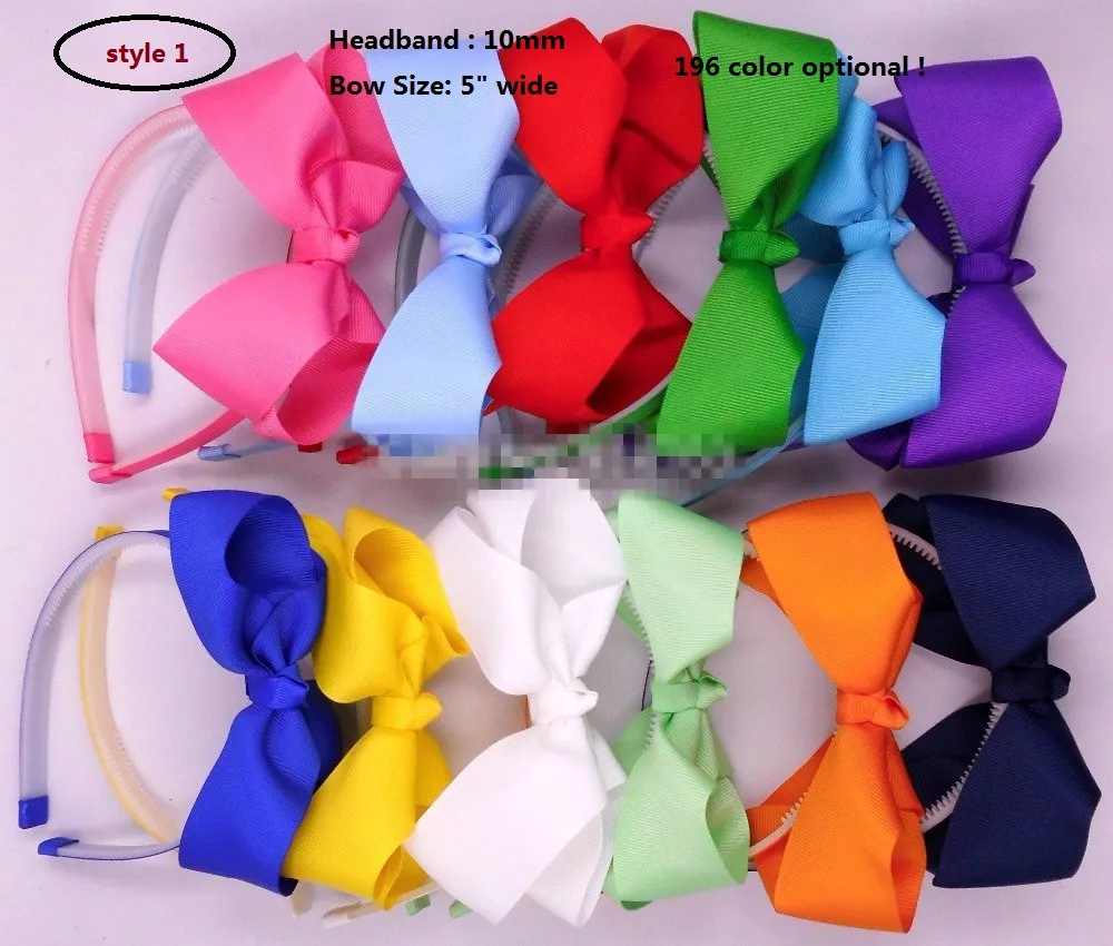 Ząbkowane Haugh Hoop Splot Pałąk 10mm Plastikowe Opaski z Bow Hair Hoop Moda Wstążka Hairband Girls Heatwear Akcesoria do włosów 20 sztuk