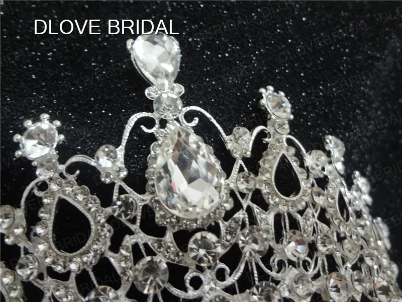 PO Real Crystal Crystal Bridal Cown Beauty Bageant Big Royal Crown Factory Hair Associory Tiaras Prom Party 5978020