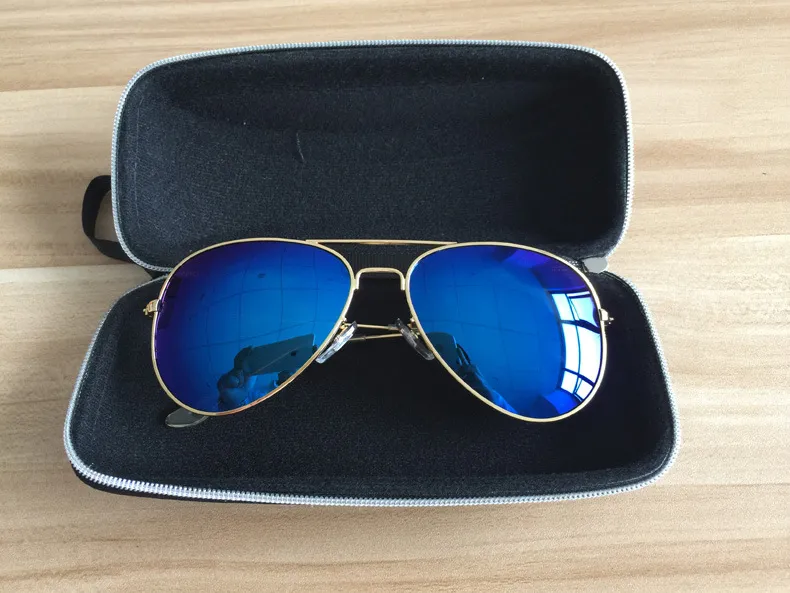 4 색 내압 방수 선글라스 케이스 지퍼 개폐 작은 안경 방아 끈 휴대 보호 박스 세트 패키지