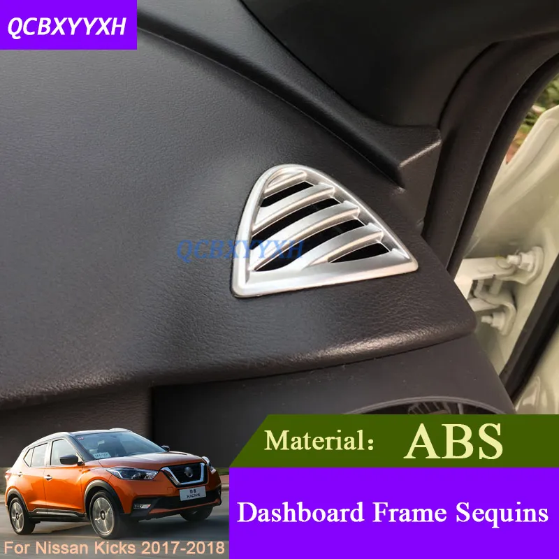 QCBXYYXH Car Styling 2 pçs / lote ABS Dashboard Quadro Lantejoula Para Nissan Kicks 2017 Decorações Internas Adesivos Auto Interior quadro