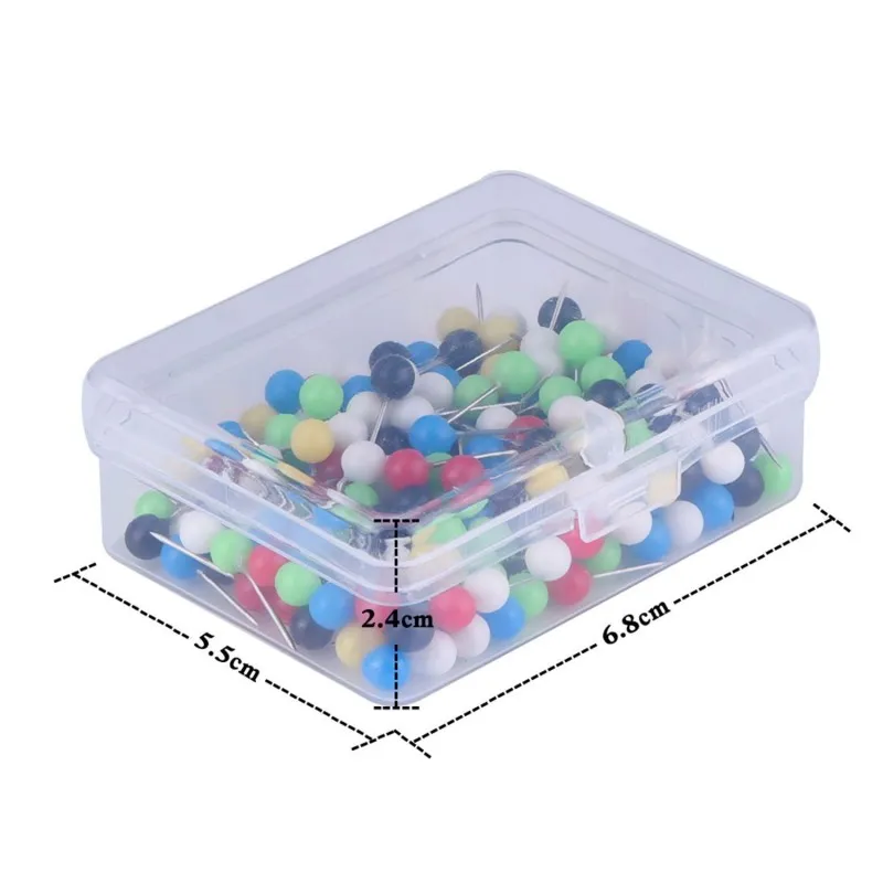 1/8 pouce Carte Pockets Push Pins Tête en plastique avec point d'acier, couleurs assorties, 400 pièces