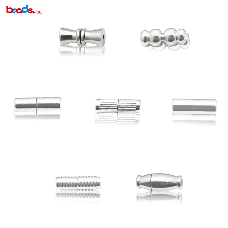 Beadsnice 925 Sterling Silber Fassschraubverschlüsse Schmuckzubehör Drehverschlüsse für die Herstellung von Armbändern oder Halsketten ID34942