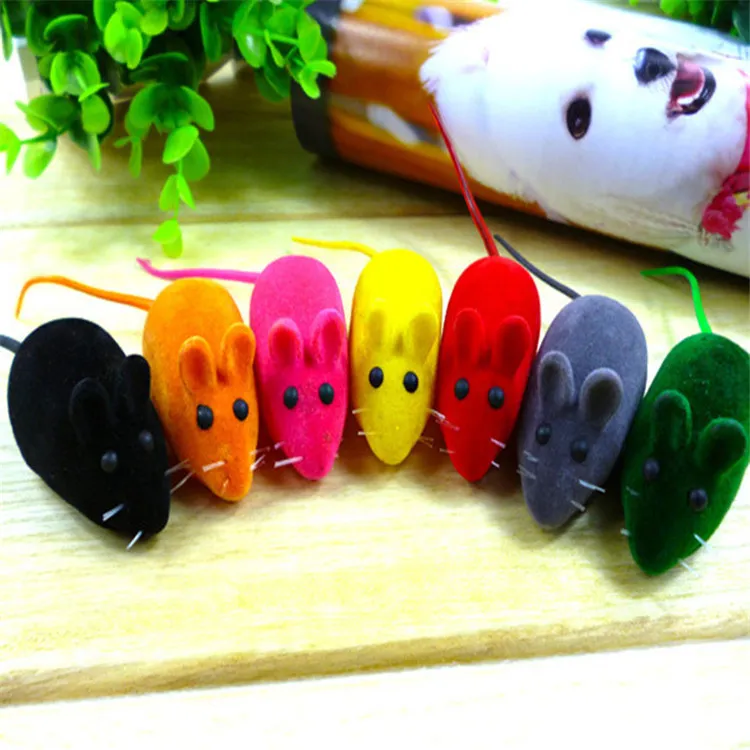NEW Little Rubber Mouse Toy Noise Sound Squeak Rat Talking toys Playing Gift For Kitten Cat Play 6*3*2.5cm IB281