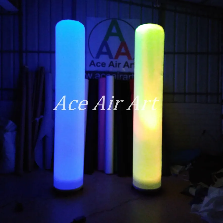 Attractive Colorful RGB LED Lighting Inflatable Pillars for Wedding Part Event Decorations in Canary Island with Base Blower and Remote