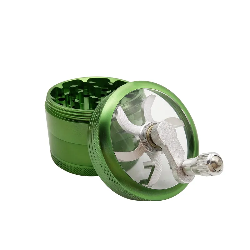 New Windmill Forma Deisgn 62 milímetros Dia seco Herb Fliter Tobacco Grinders Pólen Catcher Crusher Mão Shank Grinder atacado