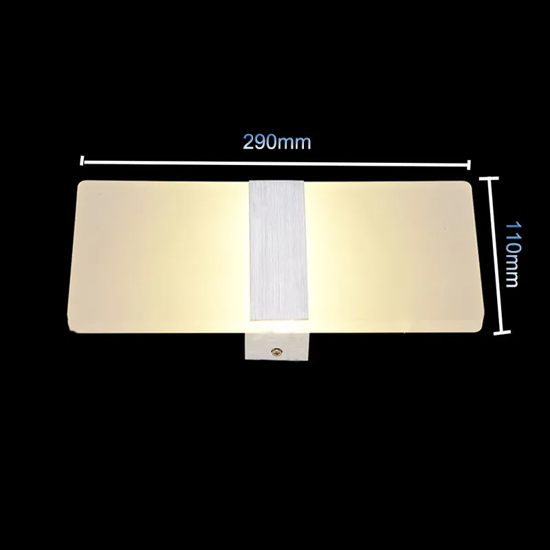 Aplique Lámparas de pared Cuadrado 85-265v 12w Luz Led Vestíbulo Pasillo Balcón Pasillo Lámpara de porche Blanco Blanco cálido Luces de patio modernas con cubierta de plata negra