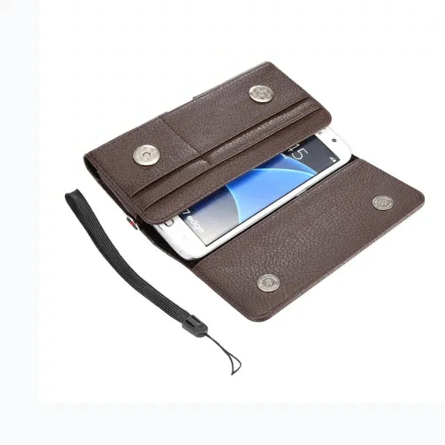 Universal Holster Belt Clip Man Flip PU 가죽 전화 케이스 4.0 ~ 6.3 인치 iPhone 6 6S 7 Plus Samsung Galaxy S8 Plus