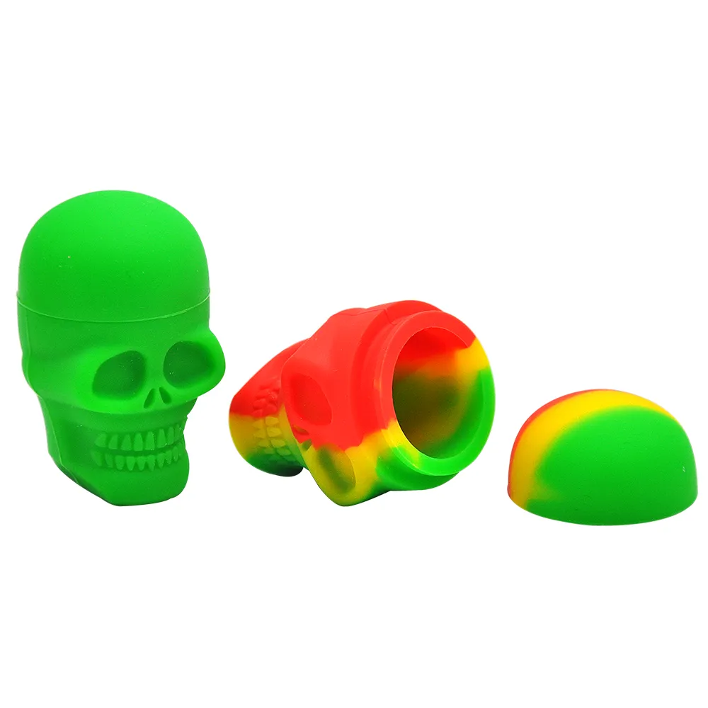 Skull shape silicone oil jar Screw Top 15ML/3ML Non-stick Silicone Dab Container Wax oil Jar Concentrate Box Multi use oil holder