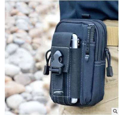 Plånbok Påseväska Telefonväska Utomhus Taktisk Hölster Militär Molle Hip Waist Belt Bag med dragkedja till iPhone / Samsung