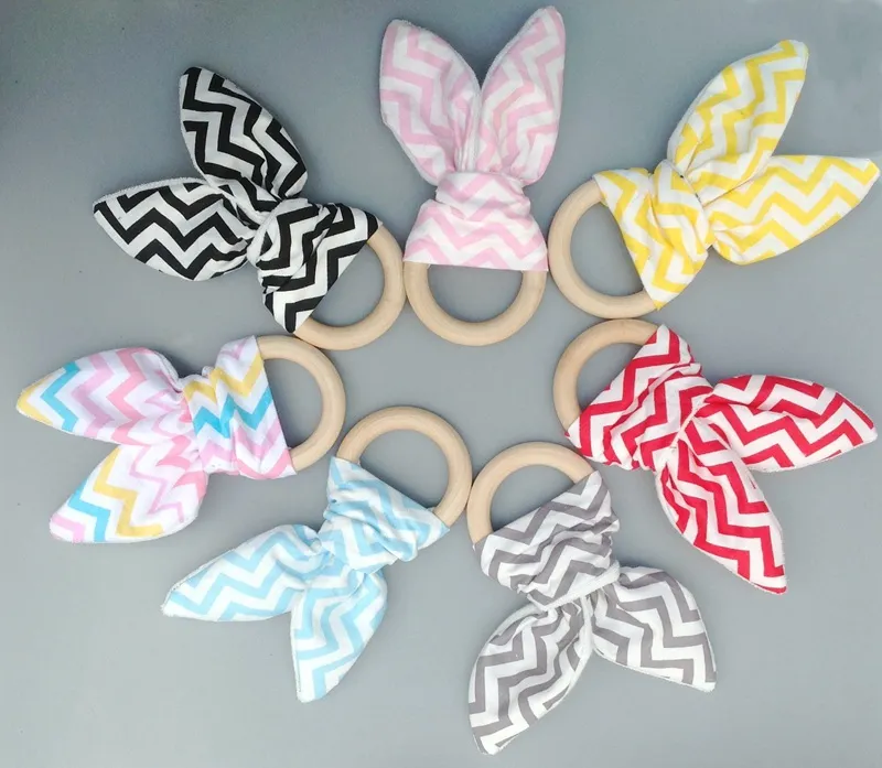 Infant baby Teethers Teething Ring teeth Fabric and Wooden Teething training Crinkle Material Sensory Toy Natural teether YE002