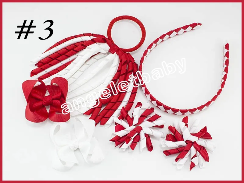 Korker Coda di cavallo stelle filanti fasce tessute cravatte capelli fiocchi clip fiori corker Nastro ricci capelli bobbles Accessori PD026