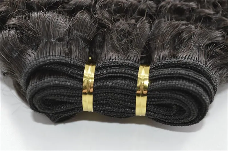 ブラジルの巻き毛織りの処女の自然なアフロ変態巻き毛の束g-easy髪