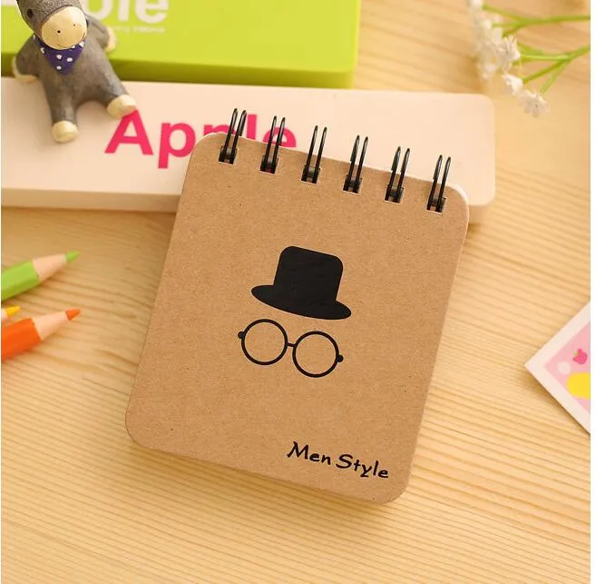 Koreaanse Creatieve Mini Notepadjes Kraft Papers Cover Notepads Mannen Stijl Losse-Blad Notebook Blanco PaperTravel Journal Note Books Christmasi Gift