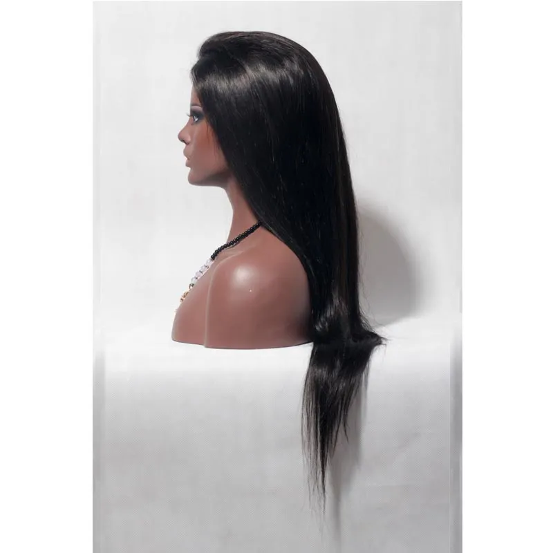 HD 13X4 Swiss Lace Frontal Human Paryks Pre Plocked Gluslös Brasiliansk Straight Wig med Baby Hair Remy