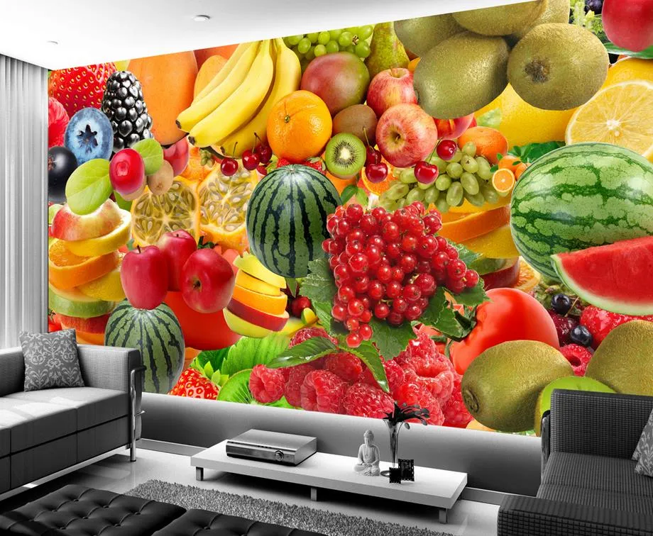 Novo personalizado 3d bela fruta fundo mural da parede 3d papel de parede 3d papéis de parede para tv pano de fundo7799133