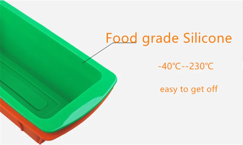 4 pçs / set resistentes a alta temperatura de silicone molde de molde de molde de brinde de molde de pão de bolo retangular ferramentas de bolo de cozimento