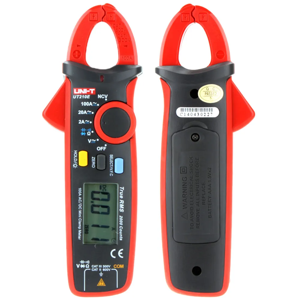 Freeshipping True RMS AC/DC Mini Clamp Meters Multimeter Current tongs w/ Capacitance Tester Digital Earth Ground Megohmmeter