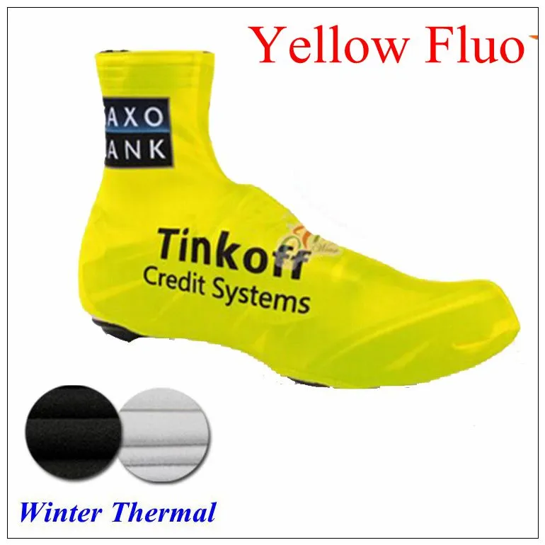 Tinkoff Saxo Bank Copriscarpe da ciclismo Copriscarpe da bici/Copriscarpe da bicicletta da corsa su strada Pro taglia S-3XL uomo/donna Verde Giallo Fluo