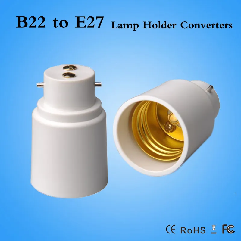 Adaptateur d'ampoule B22 à E27 blanc, support de lampe de