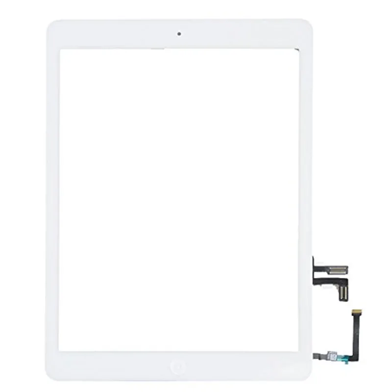 pekskärm Glaspanel Digitizer med knappar Klistermontering för iPad Air 