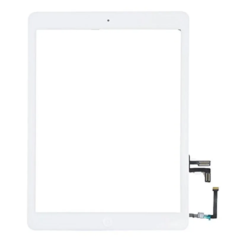 50 sztuk Dotykowy Szklany panel Szkło Digitizer Z Przyciskami Montaż Klej do IPAD Air Darmowa Wysyłka