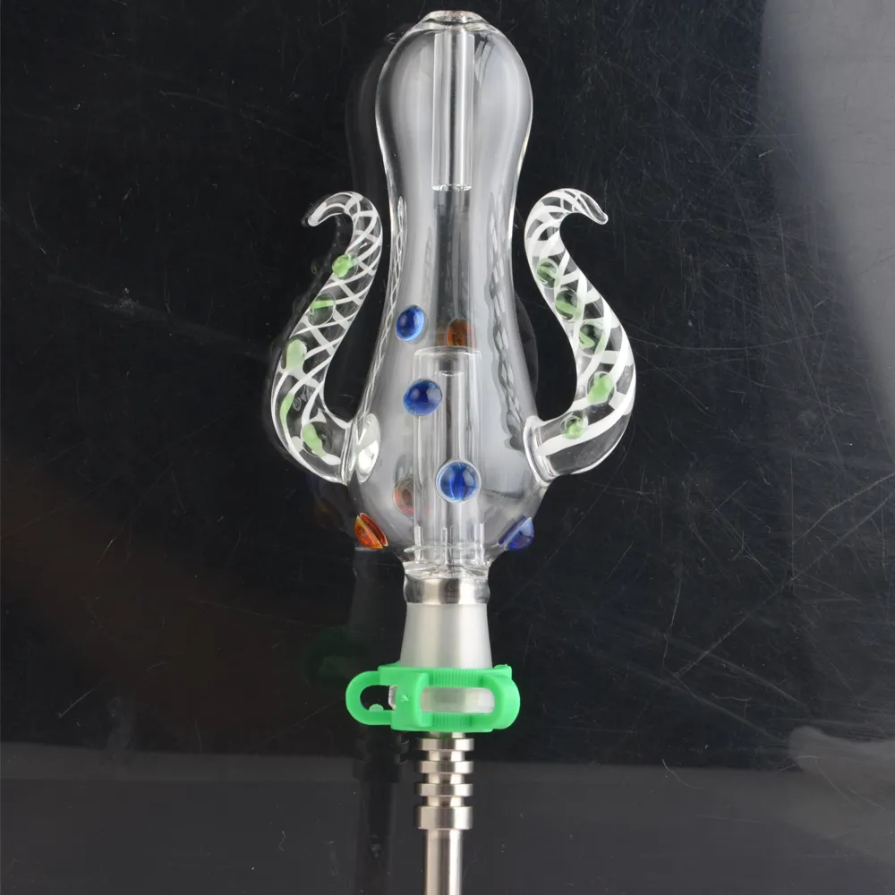 Version 5.0 NC Set Octopus Design 14mm 19mm NC Kit avec clou en titane mini conduites d'eau en verre Bong