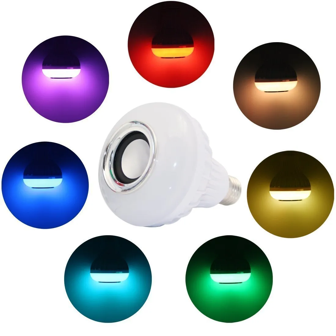 Luce altoparlante intelligente Bluetooth E27 LED bianco RGB lampada colorata Smart Music Audio Altoparlante Bluetooth 3.0 con telecomando la casa