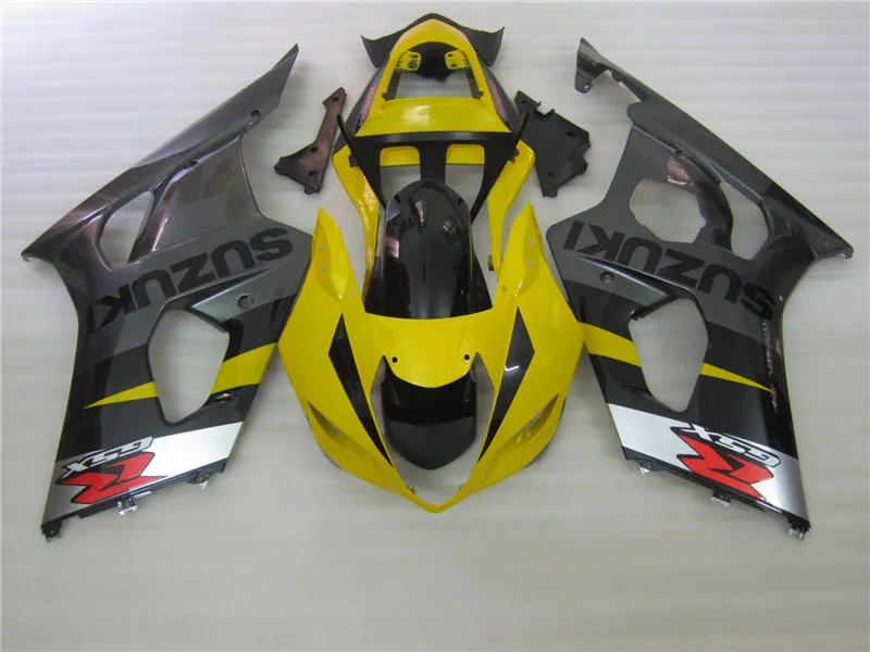 100% Fit Wtryskiwanie Worki Formy dla Suzuki GSXR1000 2003 2004 Yellow Black Bodywork Wording Kit GSXR1000 2003 2004 OT11