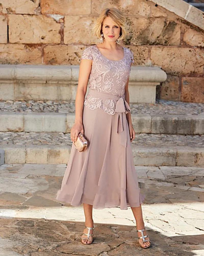 2017 Una L nea De Vestidos De Madre De La Novia Longitud Del T
