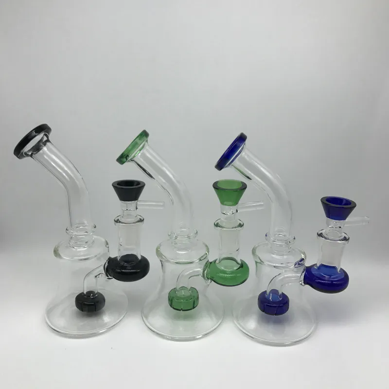 Piattaforme petrolifere in vetro da 6 pollici con quarzo termico P Banger Nail Ball Cap Ciotole in vetro Drop Down Beaker Bong Tubi dell'acqua