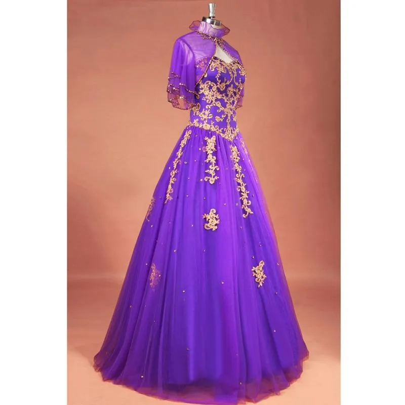 Abiti Quinceanera viola Due pezzi Sweety Abiti da 16 anni con giacca Applique in pizzo trasparente Perline con lacci da sera Prom Occasione formale SHJ