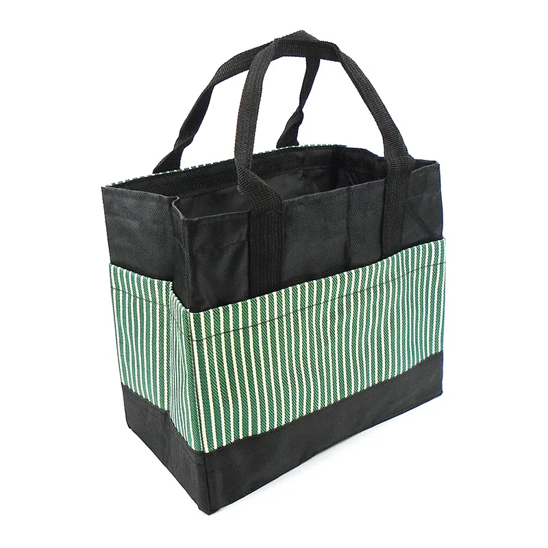 camping picnic bag Japanese lunch bags square striped drawstring bag lovely Bento Lunch Boxes with small bags