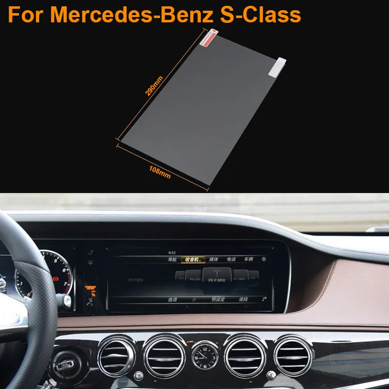 Auto Styling 11 Inch GPS Navigatie Scherm Staal Beschermende Film voor MERCEDES-BENZ S-KLASSE CONTROLE VAN LCD-scherm Auto Sticker