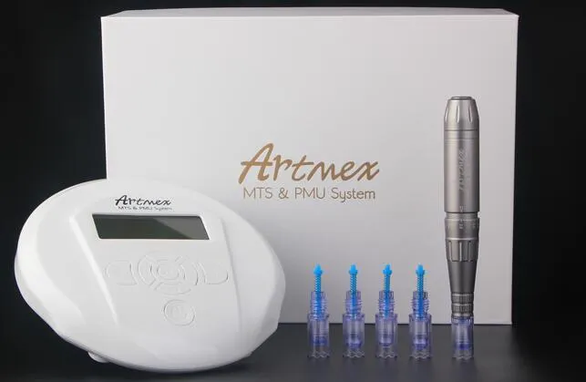 2017 جديد نظام artmex v6 ​​ديرما القلم السيارات microneedle تعديل إبرة أطوال 0.25 ملليمتر -3.0 ملليمتر الكهربائية ديرمابين ختم آلة ماكياج الدائم