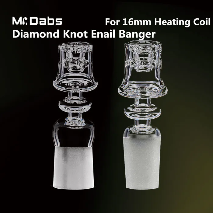 Retail 15.5mm Bowl Electric Diamond Knot Smoking Accessories Quartz Nail Double Stack Frosted Joint for 16mm Heating Coil for Oil Rigs at mr dabs