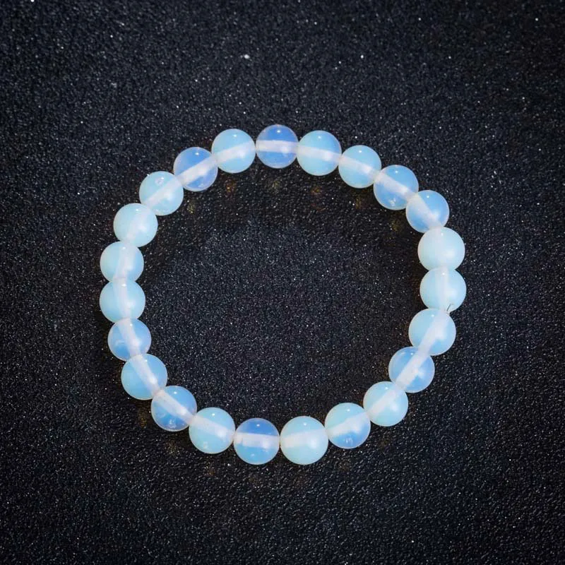 8mm Crystal Moonstone Strands Handmade Beaded Bracelets For Women Girl Men Adjustable Charm Yoga Jewelry Fashion Accessories