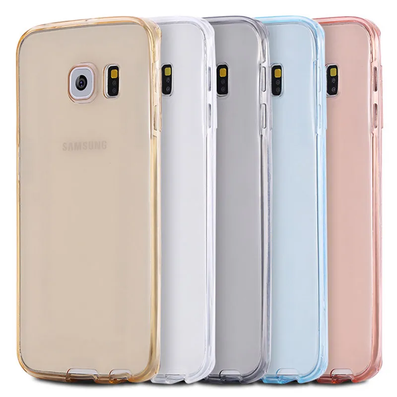 Custodia protettiva Full Body TPU Trasparente 360 ​​Samsung S7 S6 Edge Plus Nota 7 5 4 A7 A8 A9 Cover frontale Touch Screen posteriore