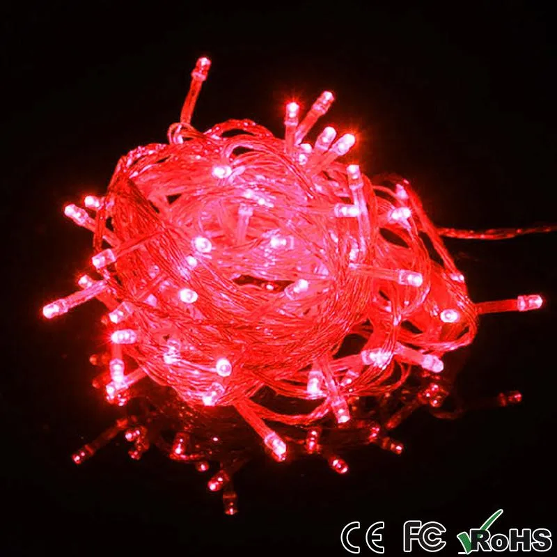 PROMOTION ITEM Big discout 100 LEDs LED String Lights 10M 110V/220V for Clear Wire Christmas decoration With Connector X'mas holiday lights