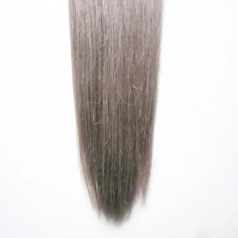 Silver Grå Brasilianska Micro Ring Loop Hårförlängningar 100g Mikrolänk Mänskliga hårförlängningar Rak Micro Bead Hair Extensions 100s