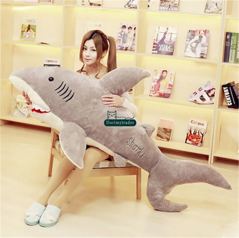 Dorimytrader 180 cm énormes animaux mous requin peluche jouets farcis moelleux mer animaux morsures requins 71 '' enfants jouer poupée amant cadeau DY60388