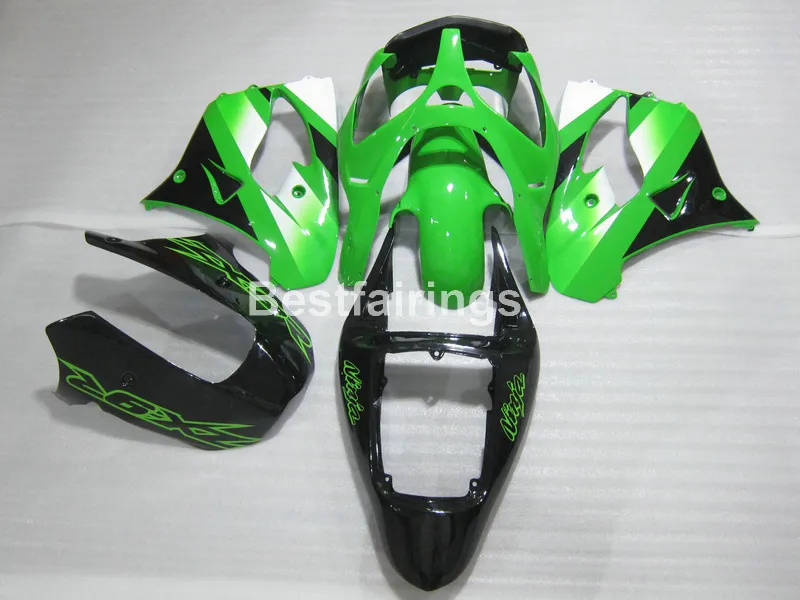 Kit de carénage de carrosserie 7 cadeaux gratuits pour Kawasaki Ninja ZX9R 02 03 ensemble de carénages vert noir ZX9R 2002 2003 IU27