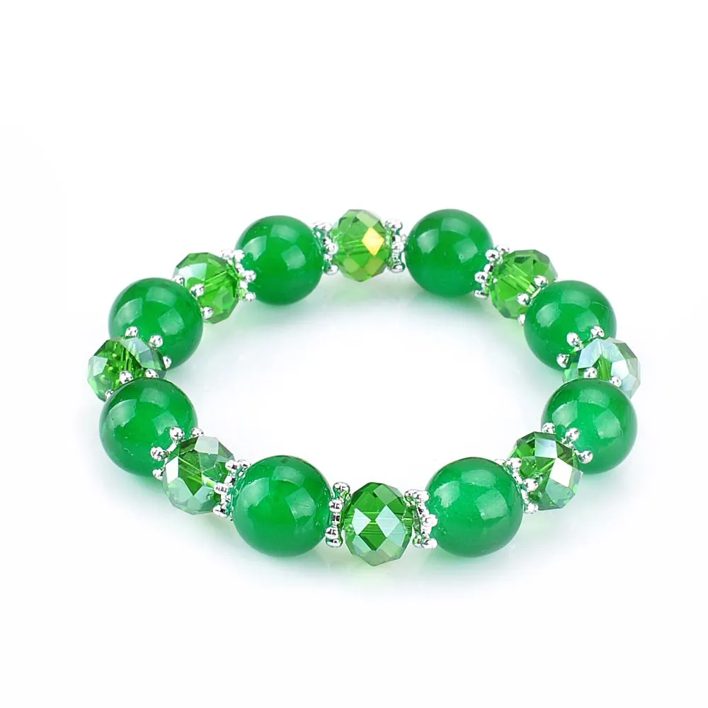 Meilleur cadeau perles rondes cristal d'agate accessoires perlés faits à la main bracelet en gros FB315 ordre de mélange 20 pièces beaucoup Bracelets de charme