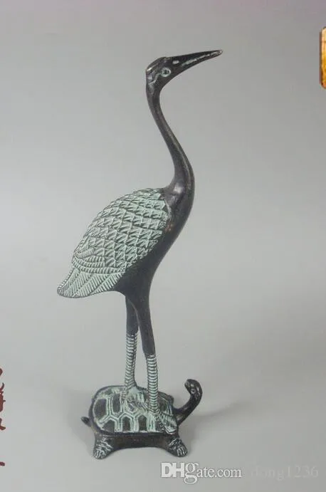 Ganoderma Crane High 18cm Cracker Crane Obra de arte de cobre Decoración de la sala de estar Decoración