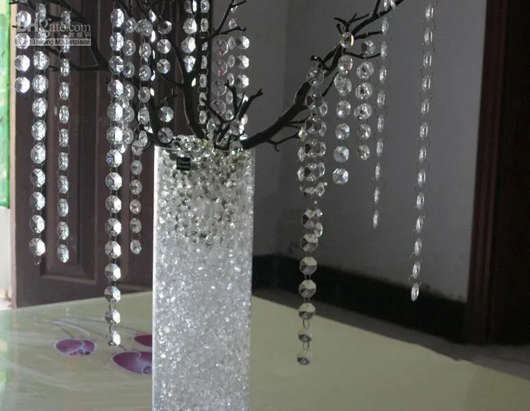 66 FT Crystal Garland Strands Clear Acrylic Bead Chain Wedding Party Manzanita Tree Hanging Wedding Decoration