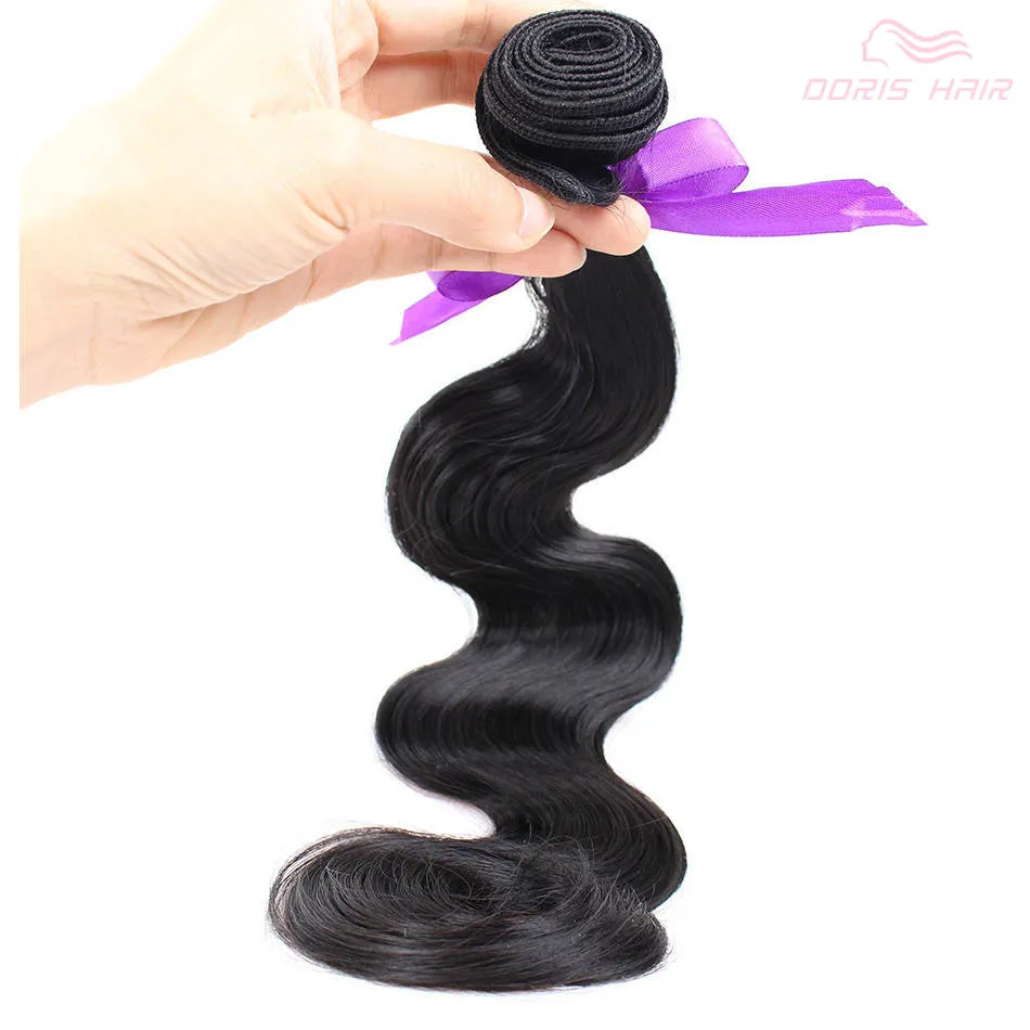 barato 3bundles Onda Do Corpo do cabelo tecer Fibra natural cor 1B Alta Temperatura Cabelo Tecelagem de Luxo Extensões de Cabelo Sintético trama