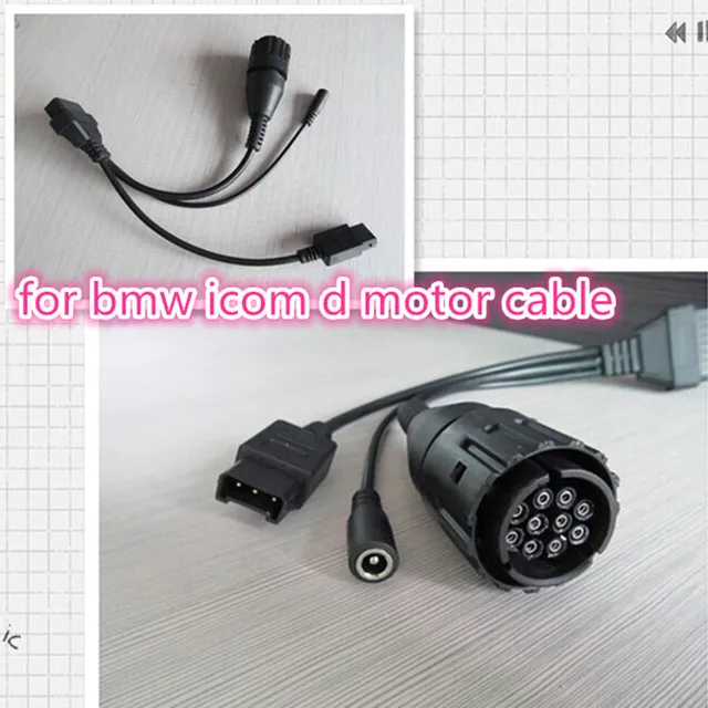 För BMW ICOM D Motorcyklar Kabelmotobikes Diagnostisk kabel 10 -stiftadapter Bildiagostiskt ICOM -verktyg OBD 16PIN CABLE