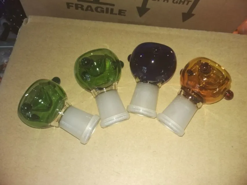 Accessoires voor bongs met gekleurde bubbelkop, oliebrander glazen pijpen waterleidingen glazen pijp olieplatforms roken met druppelaar glazen bongs accesso