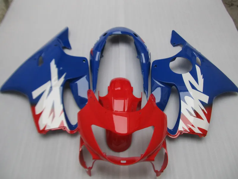 Bezpłatne Customezed Wtryskarka Working Części do HONDA CBR600 F4 1999 2000 Red Blue Body Fairings Set 99 00 CBR600F4