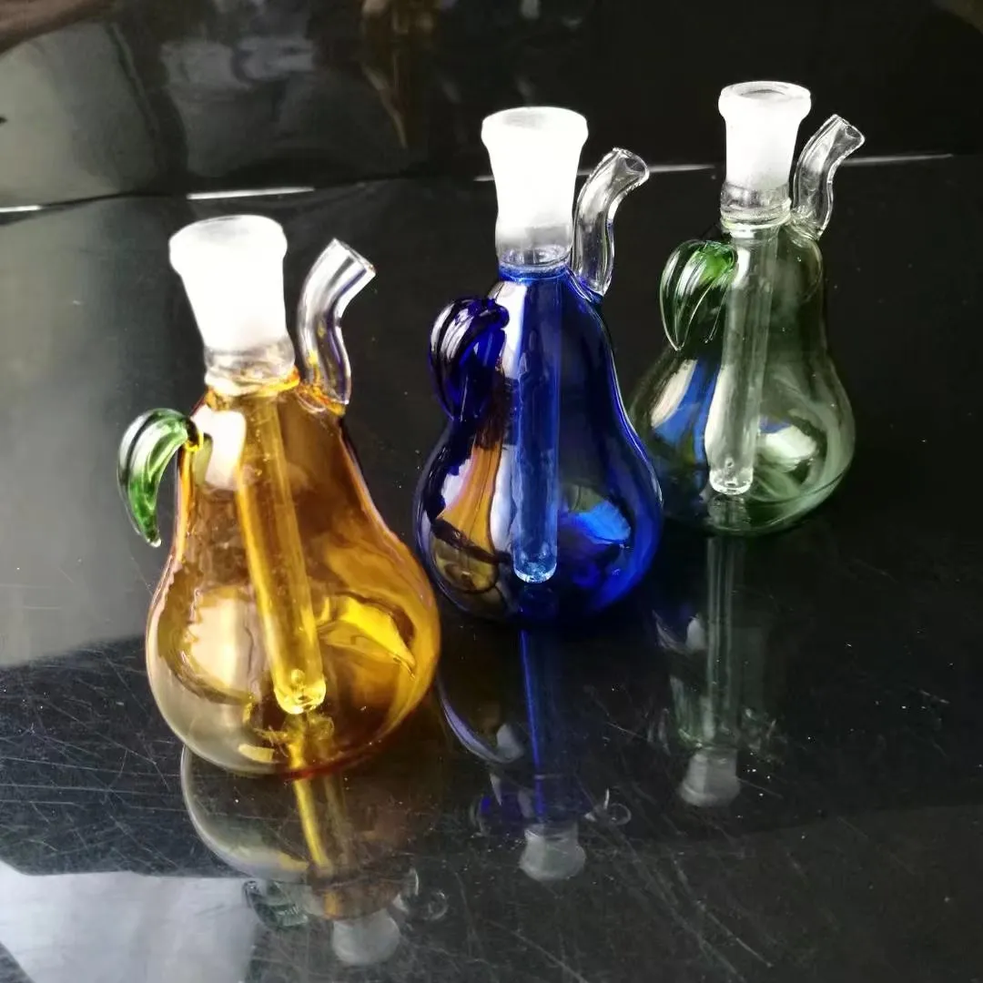 Coloridas mangueiras de vidro em forma de pêra, vidro cachimbos coloridos mini-multi-cores Tubos cachimbos de vidro de Melhor colher