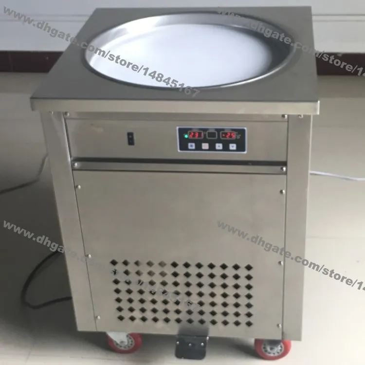 ÜCRETSİZ Nakliye Paslanmaz Çelik 110V 220V Elektrik 50cm Thai Fry Pan Dondurma Haddelenmiş Yoğurt Makinesi Kızarmış Dondurma Rulo Yapımcısı